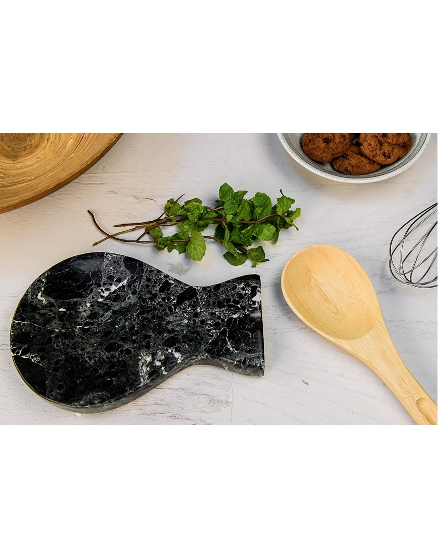 RADICALn Spoon Rest Handmade Marble Black Spatula Fork Ladle Utensil Rest Keeper Cooking Spoon Organizer Stove Top Chef Kitchen Tool Spoon Holder