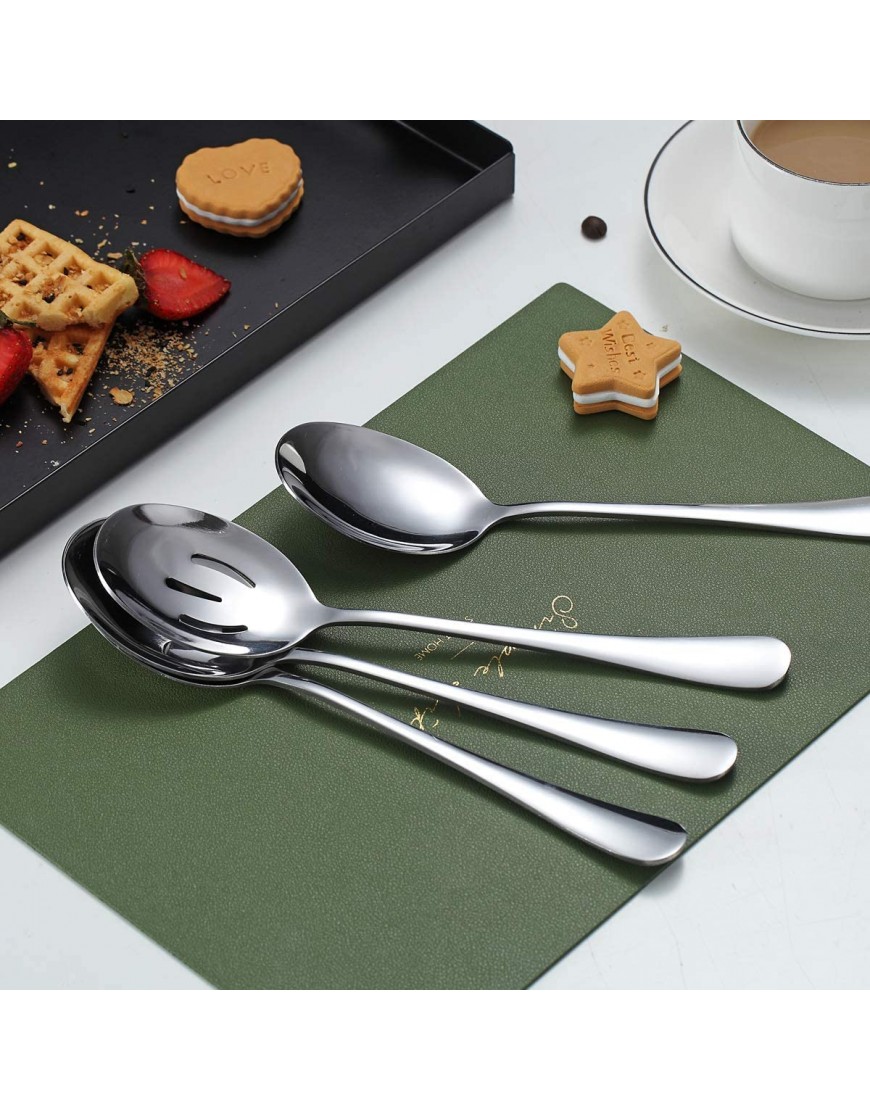 Serving Spoons 4 Pieces Kyraton Serving Spoon Include 2 Serving Spoon And 2 Slotted Spoons Stainless Steel Serving Utensils Serving Set Packing of 4