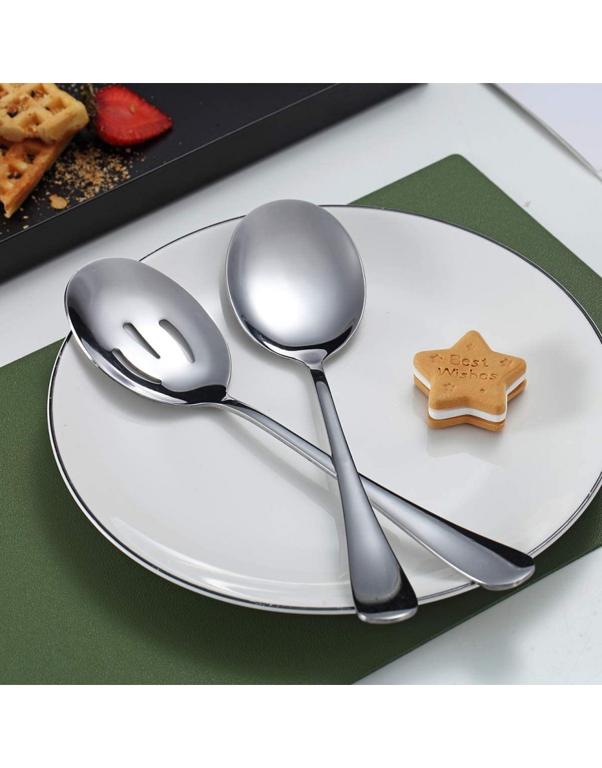 Serving Spoons 4 Pieces Kyraton Serving Spoon Include 2 Serving Spoon And 2 Slotted Spoons Stainless Steel Serving Utensils Serving Set Packing of 4