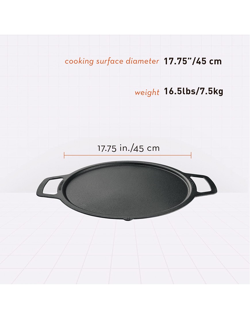 Solo Stove Large Cast Iron Griddle Top Cookware for Bonfire and Yukon fire pit Fireplace accessory Cooking surface: 17.75" Weight: 16.5 lbs