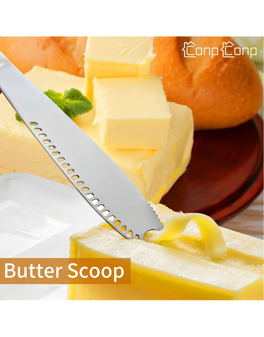 Stainless Steel Butter Spreader 3 in 1 Kitchen Knife Gadgets Curler Slicer Spreader with Serrated Edge for Cutting and Spreading Butter Cheese Jam 1pcs