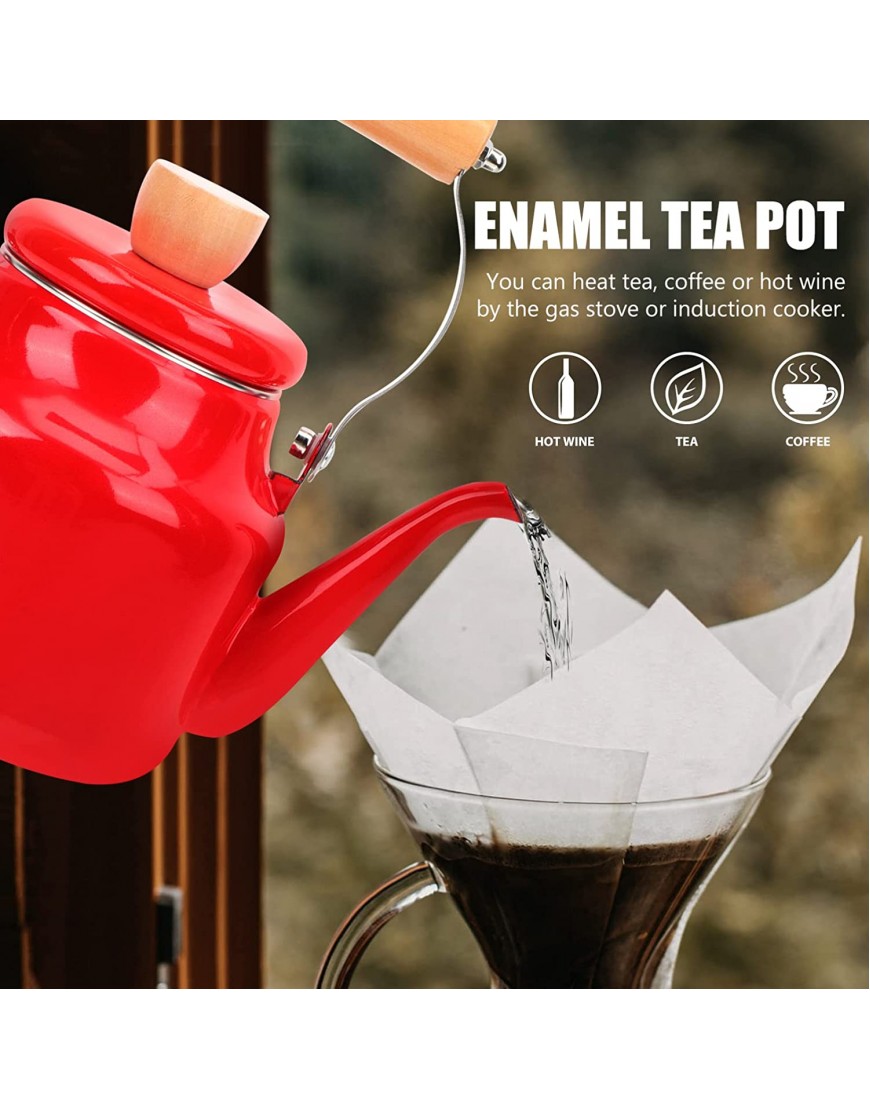 Stovetop Tea Kettle Tea Pot: Enamel Stainless Steel Water Kettle Teapots with Infuser Coffee Kettle 1. 5L for Home Restaurant