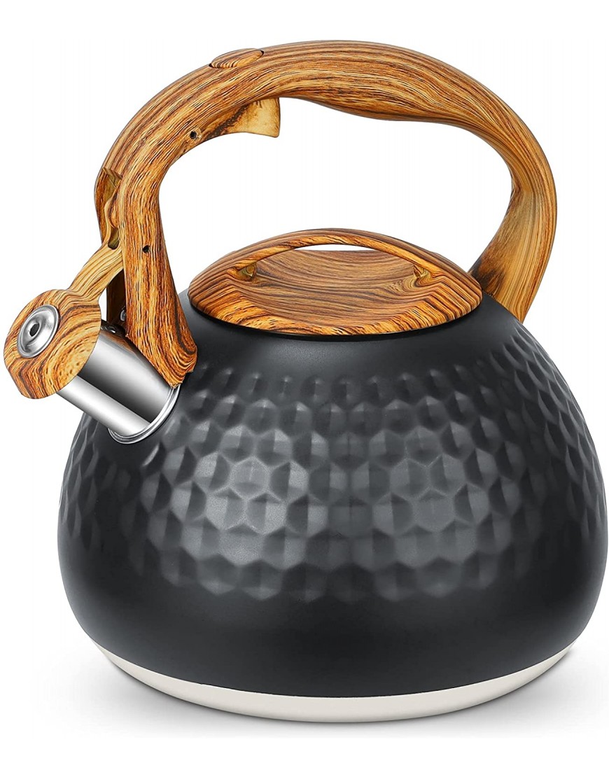 Stovetop Tea Kettle- Whistling Teapot Tea kettle for Stove Top Stainless Steel Tea Pot With Wood Pattern Handle Loud Whistle Tea kettles Water Kettle Boiling Heat Water Tea Pot 2.5L