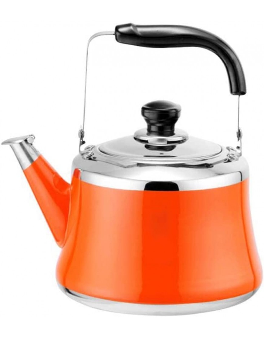 TailVeil Tea Kettle Tea Kettle Stovetop Teapot 304 Stainless Steel Tea Pots for Stove Top Anti-Hot Handle,with removable tea basketSuitable for All Heat Source Orange 2.11 Quart