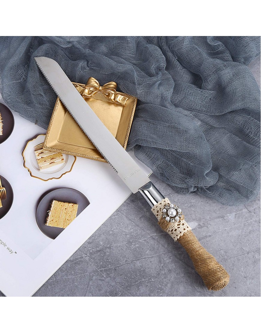 TANG SONG Set of 2 Rustic Wedding Cake Knife and Serving Set Wedding Cake Knife Serveing Rustic Wedding Cake Knife Set for Parties Weddings Birthdays Anniversaries