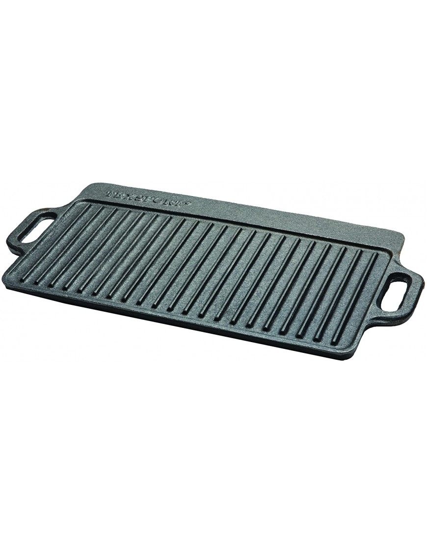 Texsport Cast Iron 2 Sided Reversible Griddle 9.5 x 20 Inch