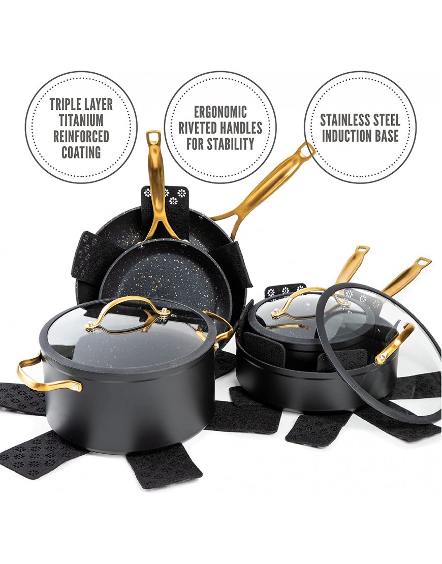Thyme & Table 12-Piece Nonstick Ceramic Cookware Set Gold Ideal for cooking exquisite dishes Mom needs it Ideal product for Chef This product should not be missing in your home.