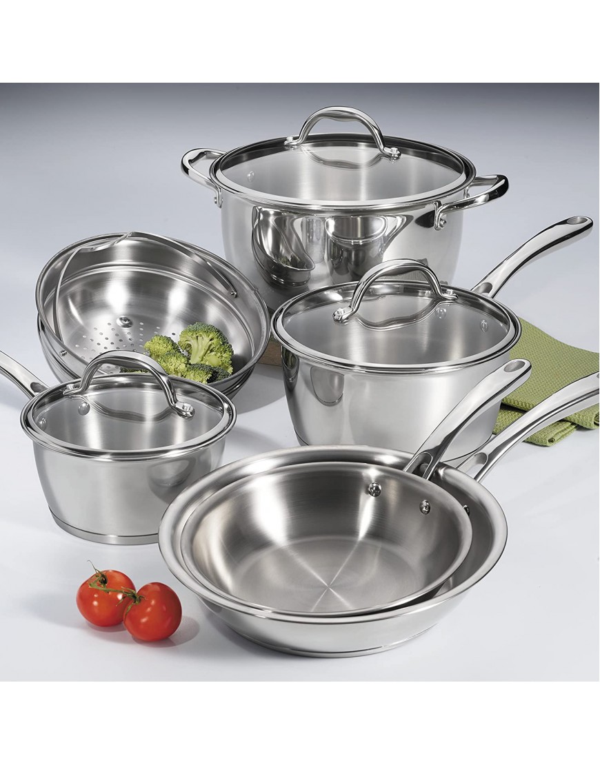 Tramontina 80154 567DS Tri-Ply Base Stainless-Steel Cookware Set Induction-Ready 9-Piece