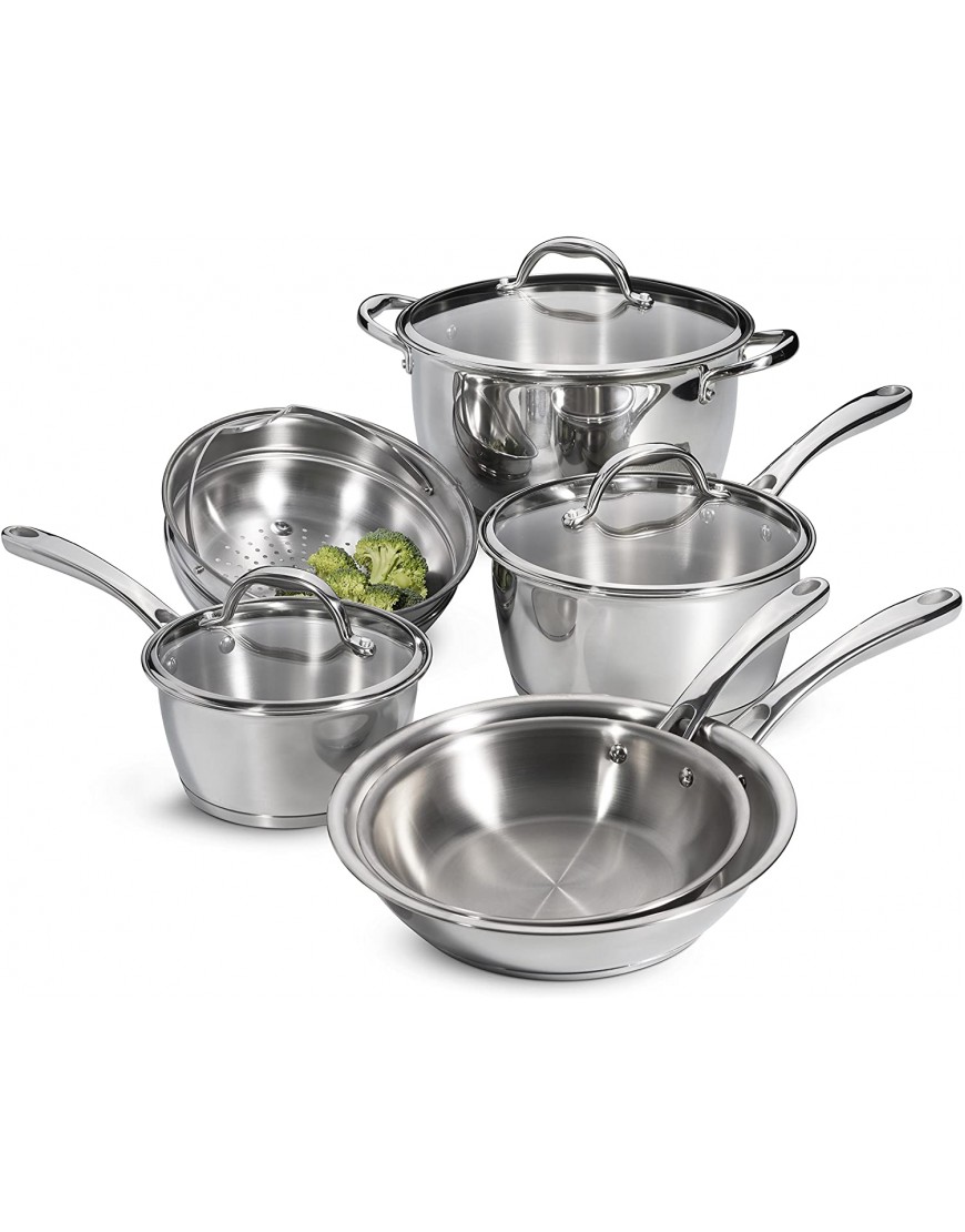 Tramontina 80154 567DS Tri-Ply Base Stainless-Steel Cookware Set Induction-Ready 9-Piece