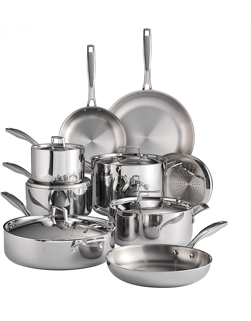 Tramontina Cookware Set Tri-Ply Clad Stainless Steel 14-Piece 80116 045DS