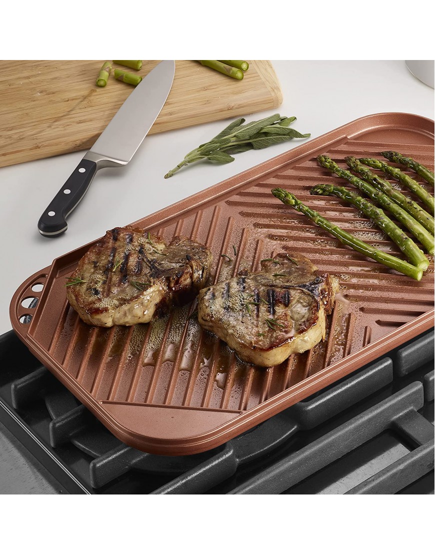 Tramontina Reversible Double Burner Grill-Griddle Copper 80152 509DS
