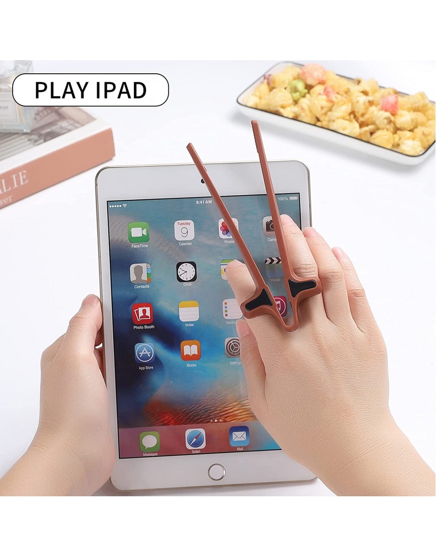 UHOUSE 4pcs Finger Chopsticks for Gamers,Snack Clips,Video Game Party Supplies,Kids Chopsticks Creative Gamer Accessories,Gifts for Gamers