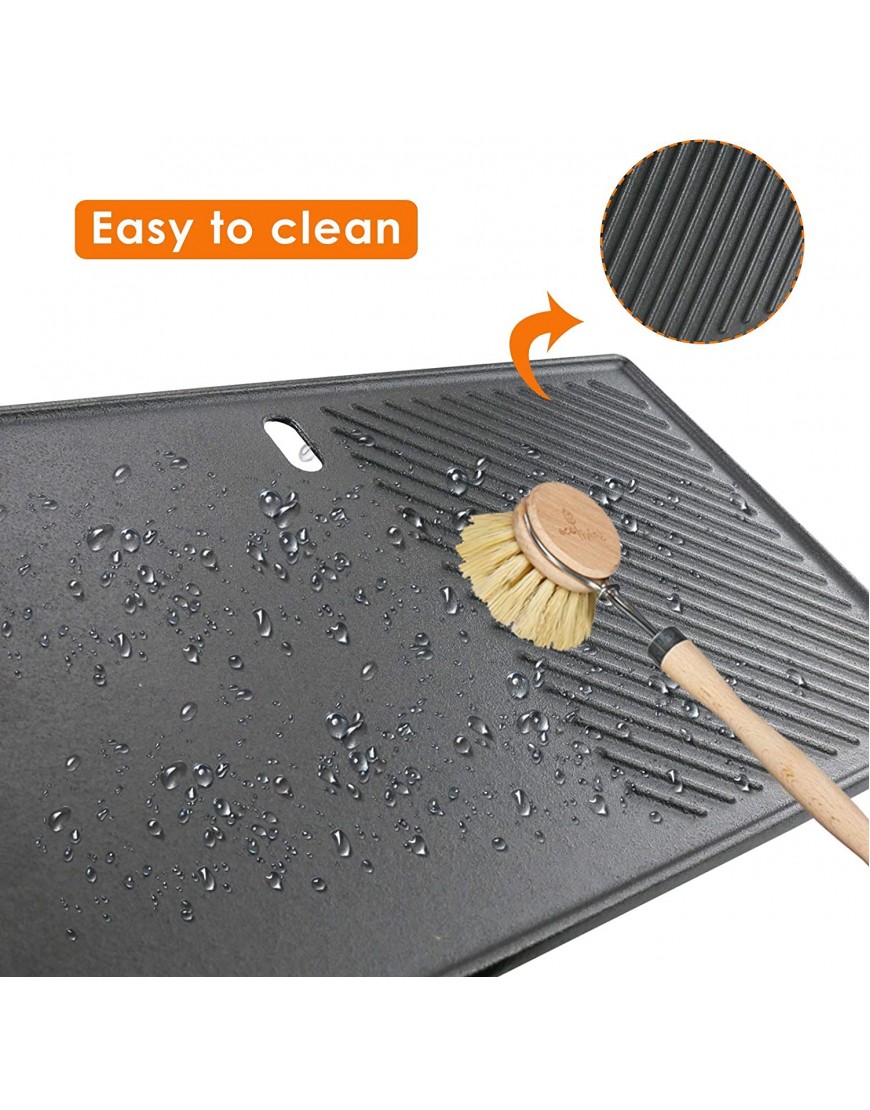 Uniflasy Cast Iron Reversible Grill Stove Top Griddle Pan 16 7 8 Skillet Flat Pan Cast Iron Grll Griddle Plate for Charbroil 463420508 463420509 Gas Grills Replacement Parts Cookware Accessories