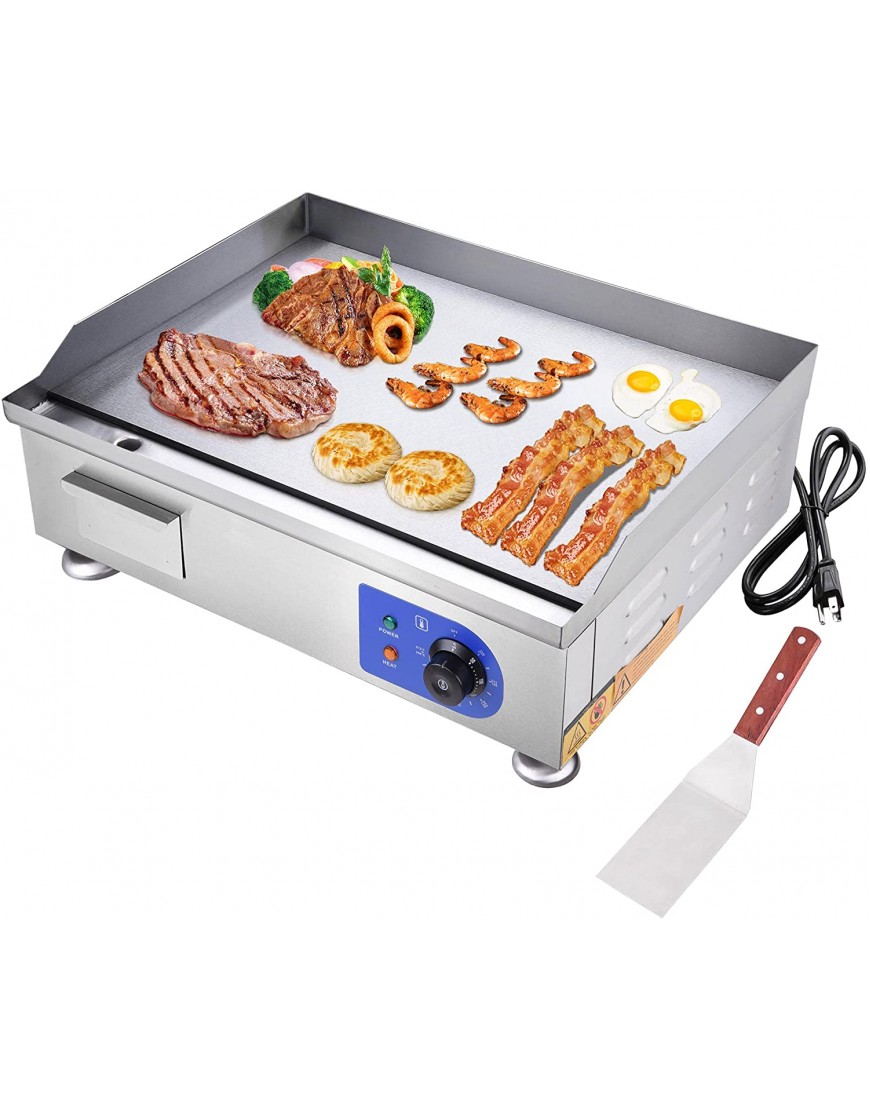 WeChef 24" 2500W Electric Countertop Griddle Stainless Steel Adjustable Temp Control Commercial Restaurant Grill