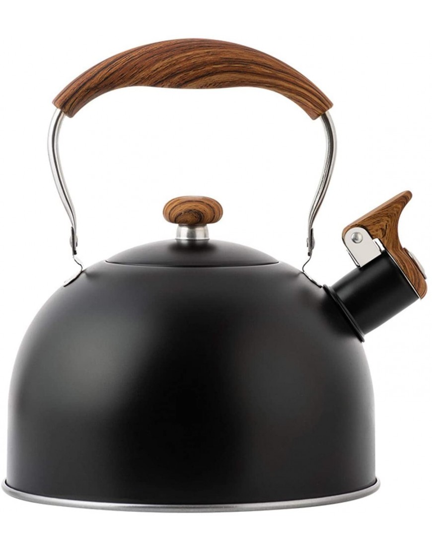 Whistling Stovetop Tea Kettle Stainless Steel Tea Pot with Wooden Handle Fast Boil Whistling Kettle for Stove Top 2.5 Liter Baodan