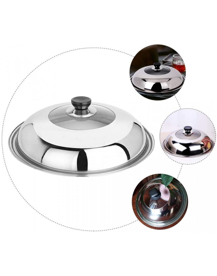 YARDWE Stainless Steel Universal Lid Pots and Pans Cover Replacement for Frying Pan and Cookware 38CM