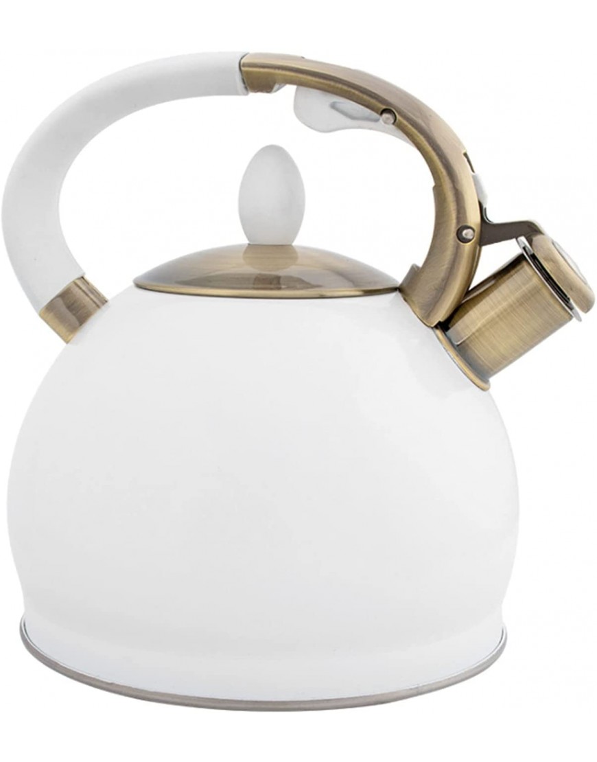 ZCFGUOI Whistling Tea Kettle Stainless Steel 3.5-Liter Teakettle for Stovetop Induction Stove Tops Thickened Flat Bottom Stainless Steel Mingyin Kettle White210518QJ08-1-10449-1649488251