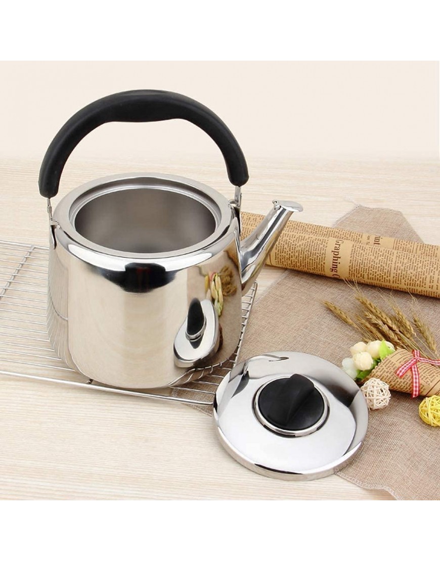 ZZYE Teapot for Stovetop Stove Top Whistle Teapot Stainless Steel Kettle Hot Pot Water Boiler Teapot for Stovetop Instant Hot Pot Tea Kettle Water Heater Tea Kettles Color : Silver Size : 4.5L