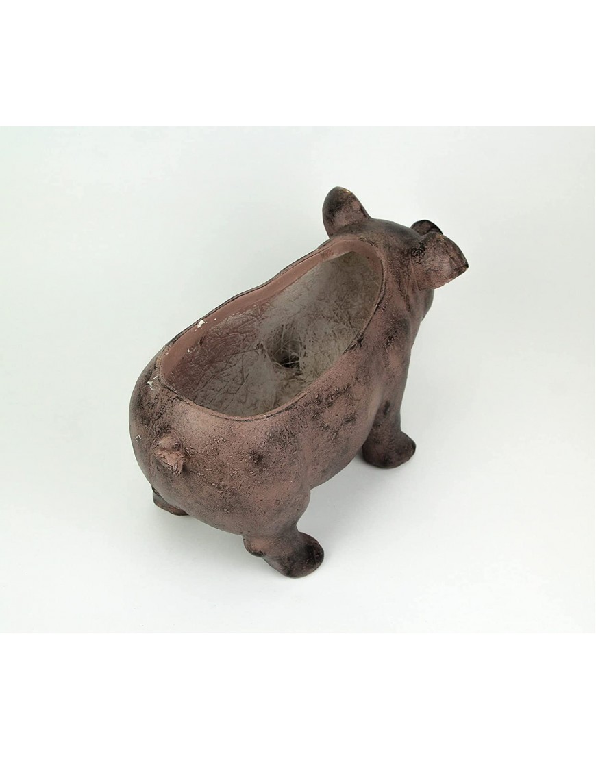 17 Inch Long Rustic Brown Finish Smiling Pig Planter