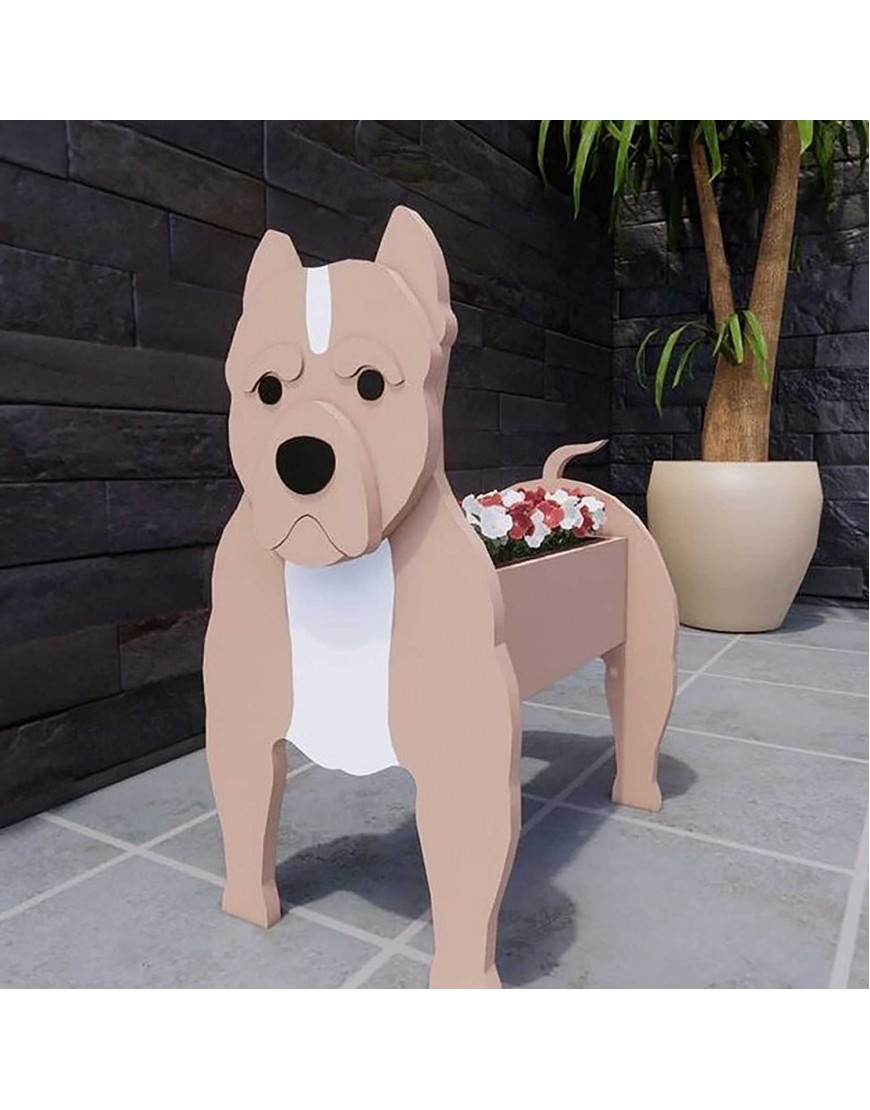 Cute Dog Planter Animal Shaped Flower Pots for Garden Decoration Plant Container Holder for Outdoor Indoor Plants American Pit Bull Terrier