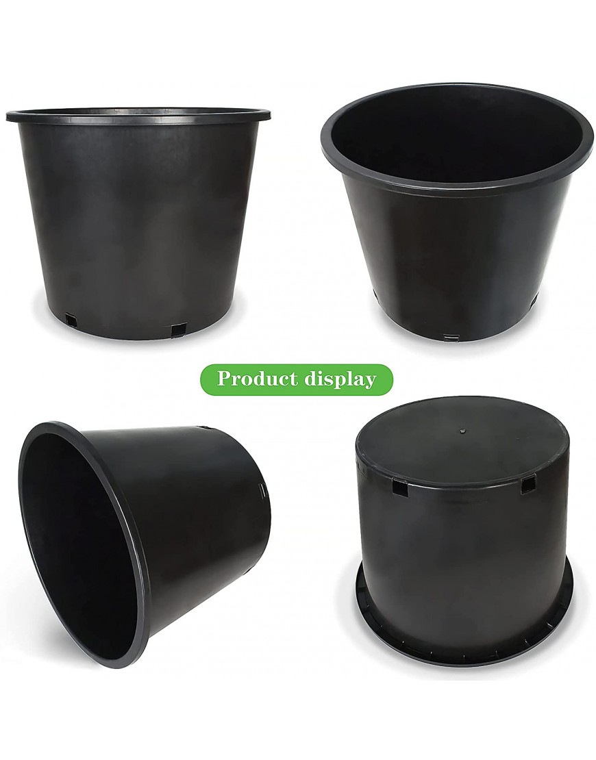 Elfinrm Planter Nursery Pots 6.3 Gallon Pots for Plants Injection Molded Plastic Nursery Pots Plant Container 6.3 Gal 10-Pack