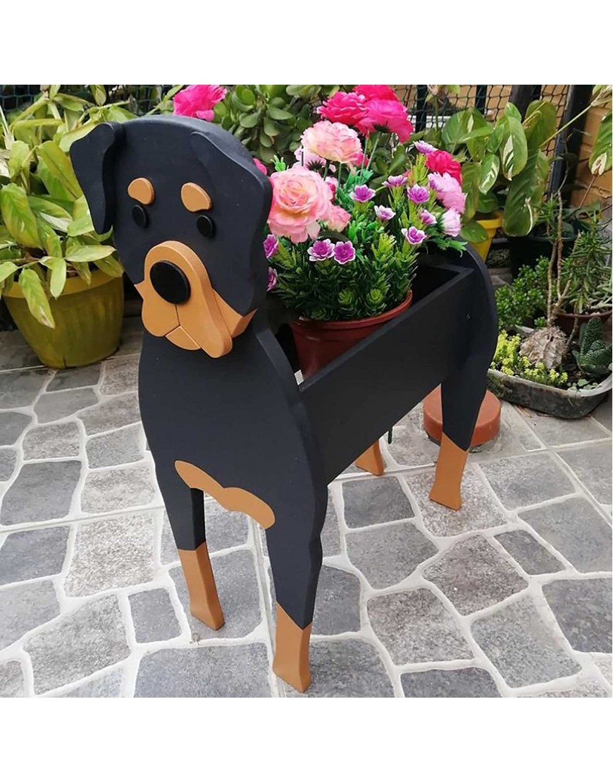 Garden Dog Plant Pot 3D Animal Shape Cartoon Flower Pot Puppy Planter for Succulents Flowers Herbs Great Gift for Dog Lovers Rottweiler