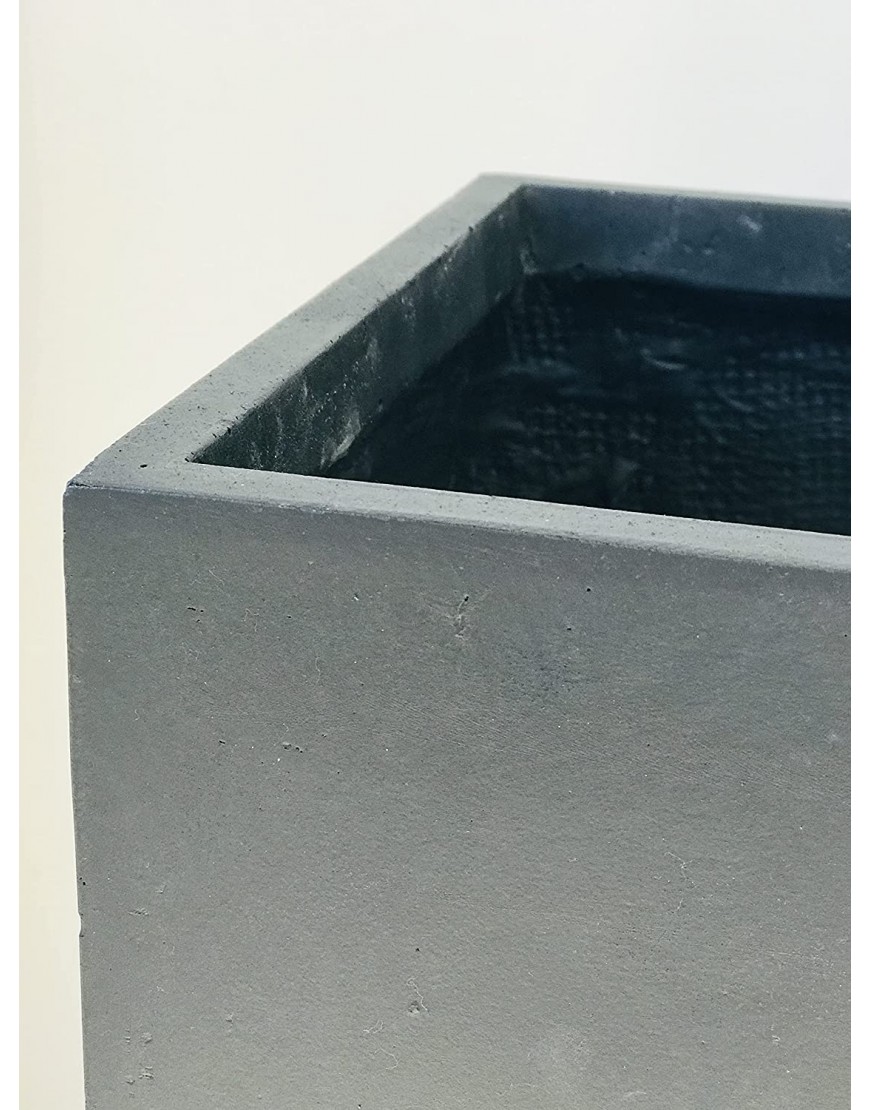 Kante RF0111A-C60121 Lightweight Concrete Modern Long & High Rectangle Planter Charcoal