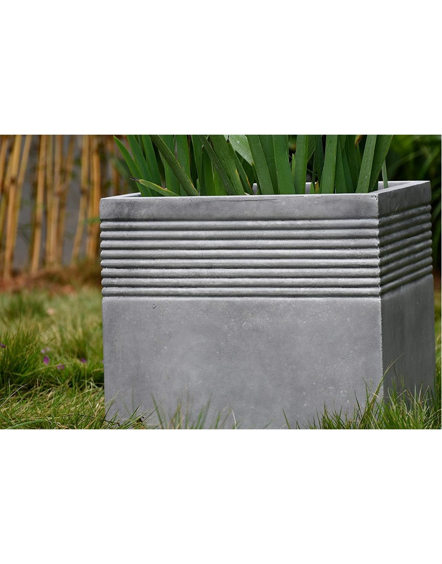 Kante RF0128B-C80021 Lightweight Modern Square Outdoor Small Planter 15 x 15 x 15 Natural Concrete