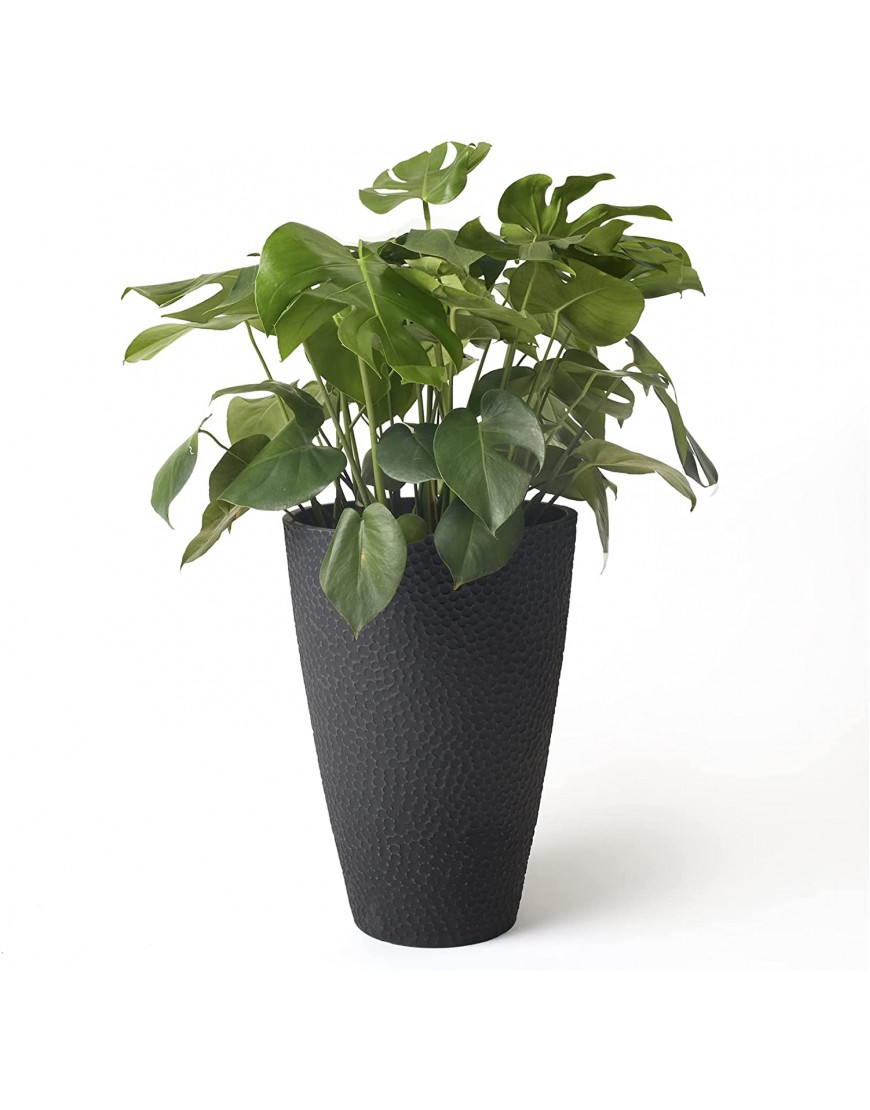 La Jolie Muse Large Outdoor Tall Planter 20 Inch Tree Planter Plant Pot Flower Pot Containers W Honeycomb Pattern Charcoal