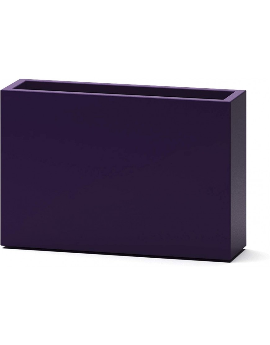 Purple Lightweight Fiberglass Tall Rectangular Planter Box 24 inches Outdoor Planter 24L x 10W x 24H