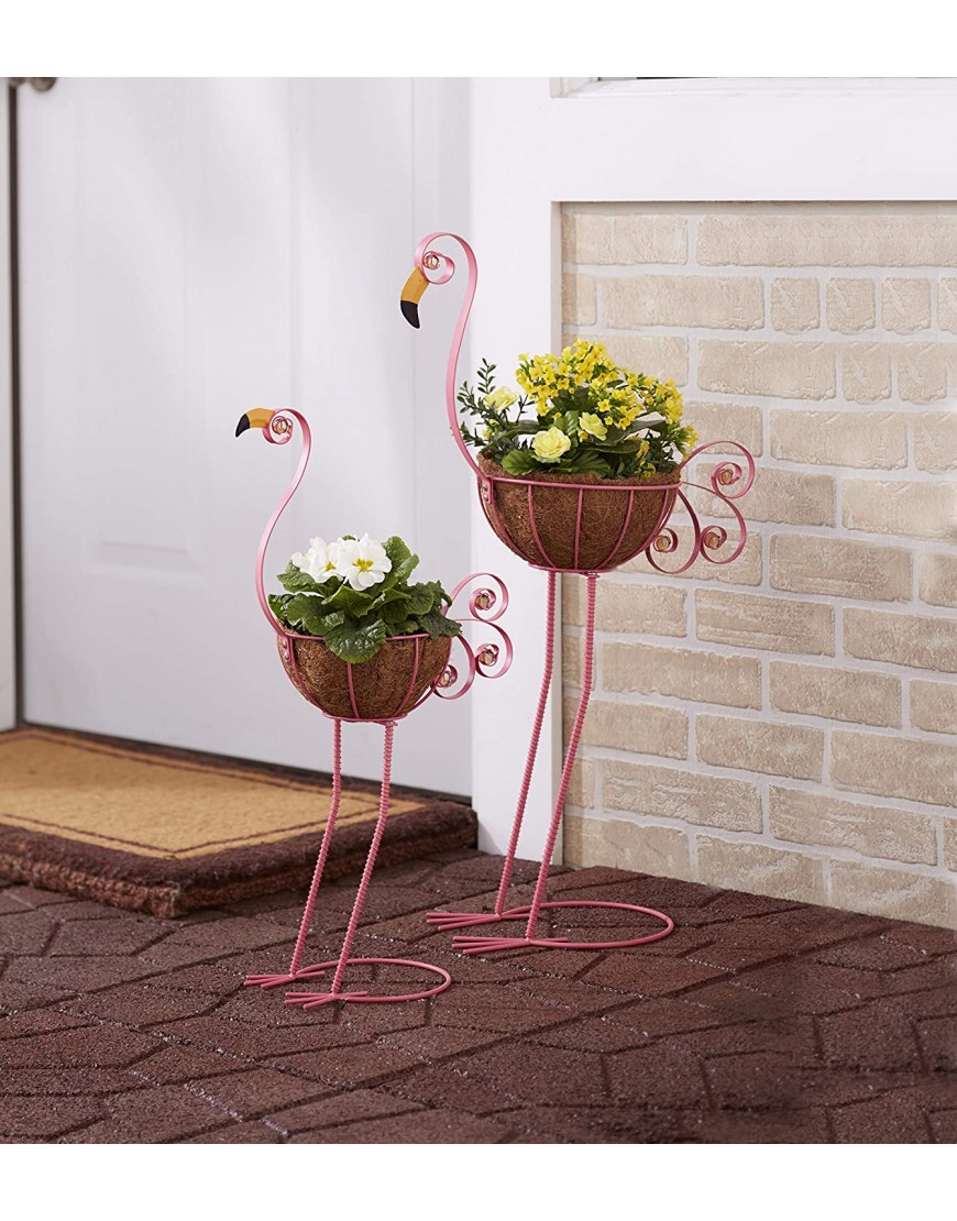 Sets of 2 Bird Planters Flamingos