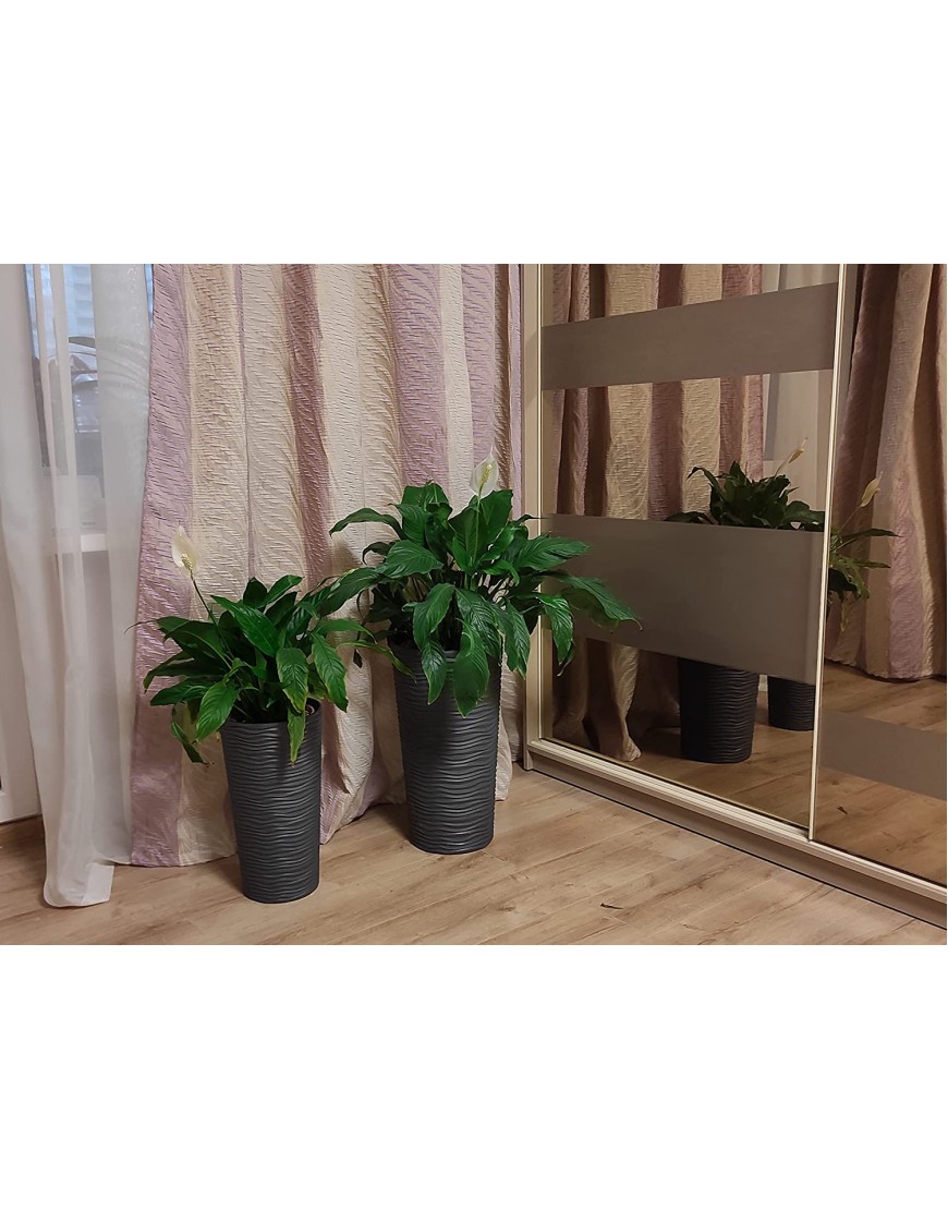 Tall planters for Outdoor Plants 20 inch Indoor Tree Planter Pot Graphite