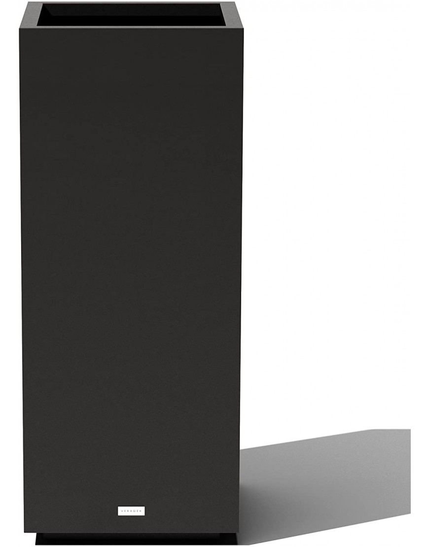 Veradek Metallic Series Galvanized Steel Tall Indoor Outdoor Pedestal Planter 40-Inch Height by 16.5-Inch Width Black