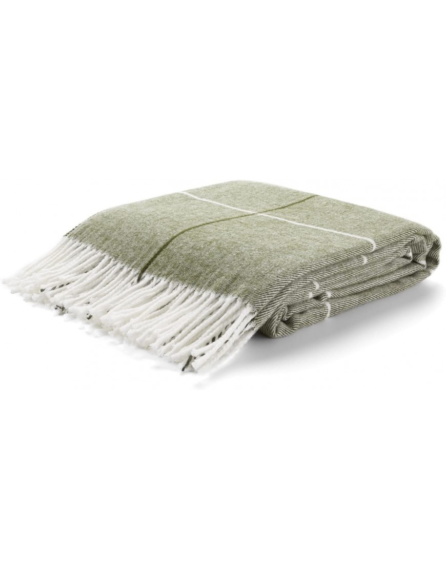 Arus Highlands Collection Tartan Plaid Design Throw Blanket 60 by 80 Inches Green Stripes