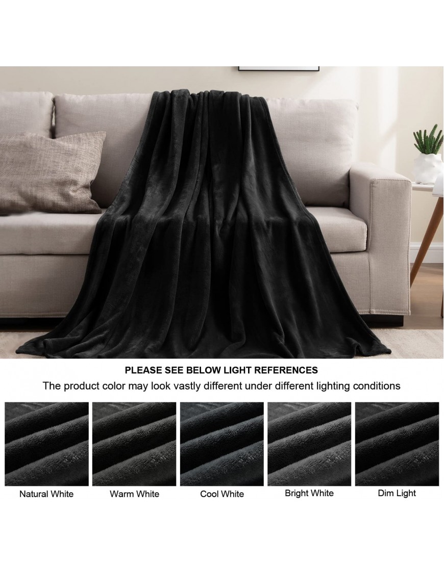 BEDELITE Fleece Blankets Black Throw Blankets for Couch & Bed Plush Cozy Fuzzy Blanket 50 x 60 Super Soft & Warm Lightweight Throw Blankets for Winter