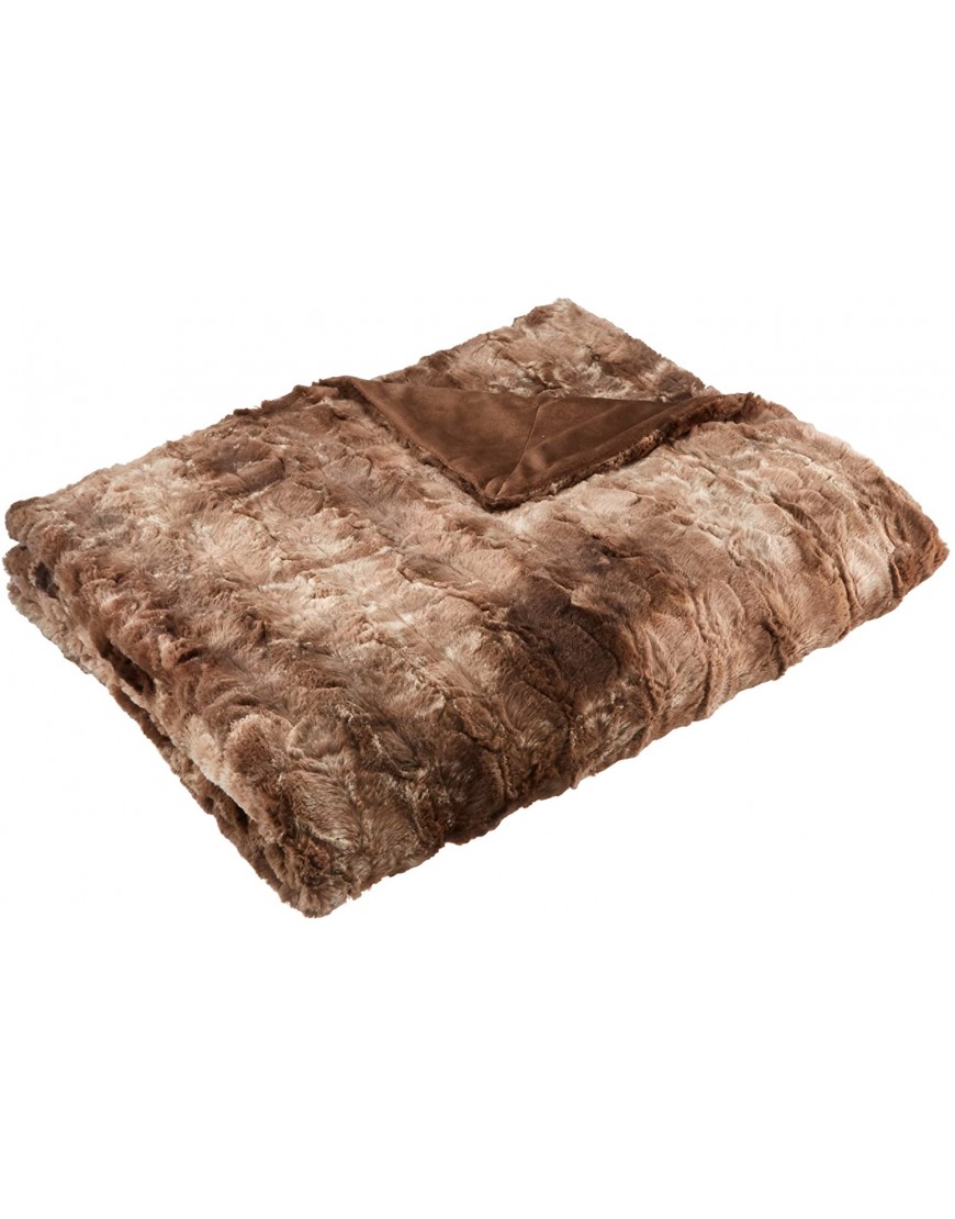 Brand – Pinzon Faux Fur Throw Blanket 63 x 87 Alpine Brown