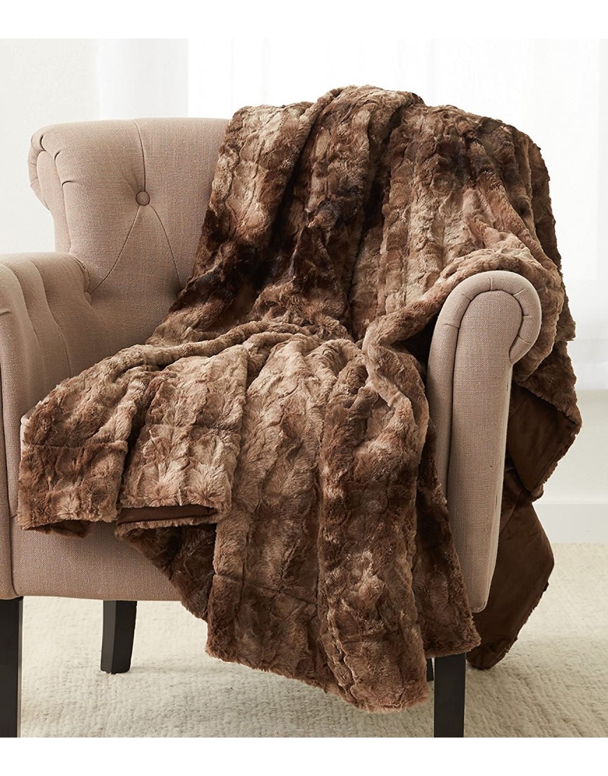 Brand – Pinzon Faux Fur Throw Blanket 63 x 87 Alpine Brown