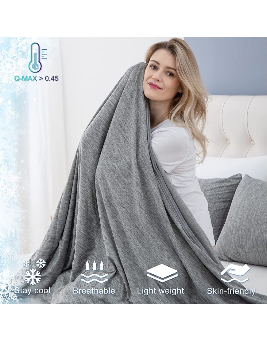 CHOSHOME Cooling Lightweight Summer Blanket for Hot Sleeper Twin Size Cold Thin Blankets for Sleeping Hot Flashes Night Sweats Soft Blanket for Bed 59x79 Gray