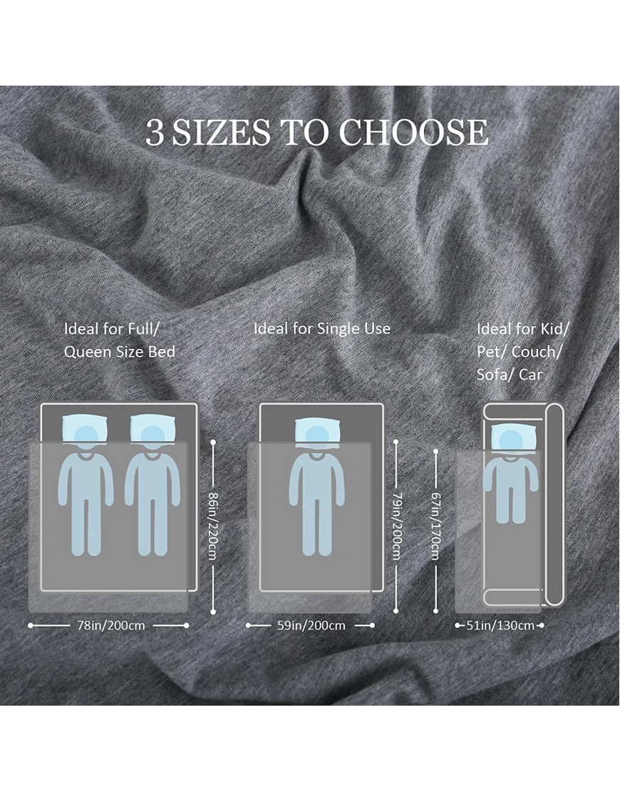 CHOSHOME Cooling Lightweight Summer Blanket for Hot Sleeper Twin Size Cold Thin Blankets for Sleeping Hot Flashes Night Sweats Soft Blanket for Bed 59x79 Gray
