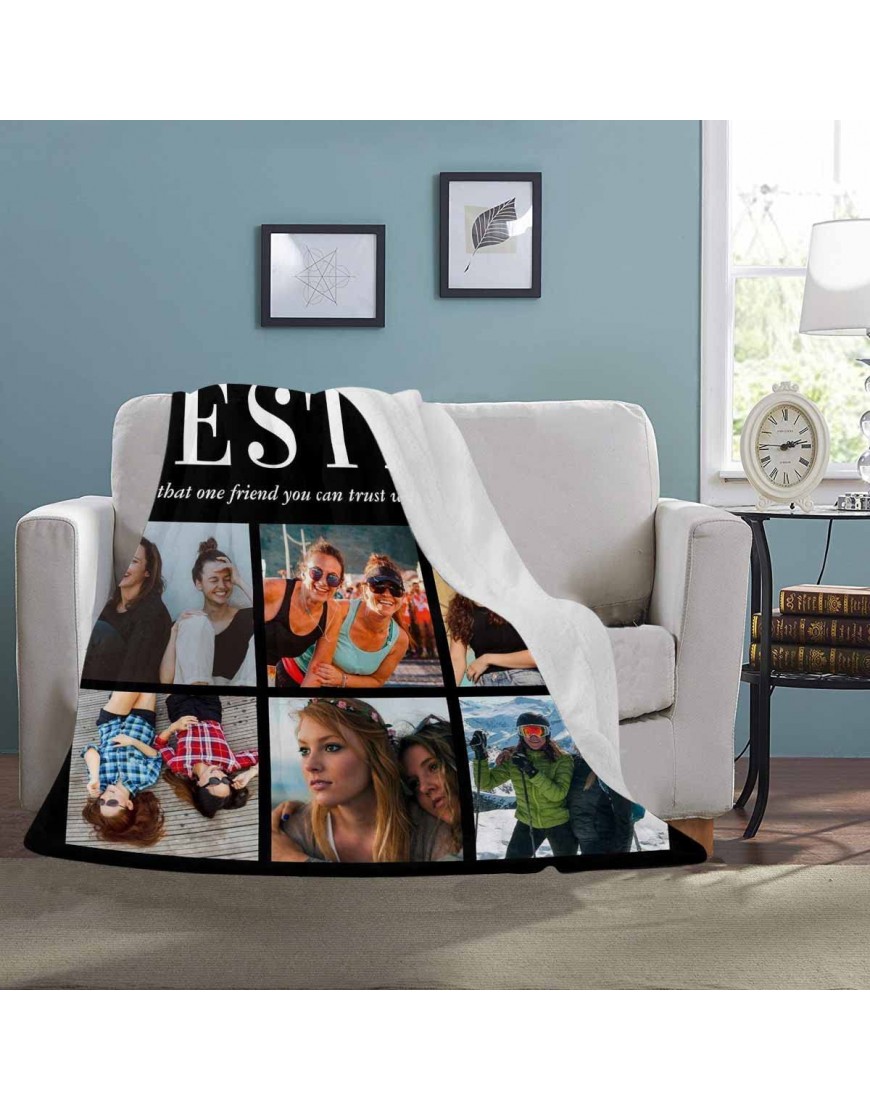 Custom Best Friend Blanket for Women Gifts for Besties Personalized Friendship Blankets for BFF Birthday Christmas