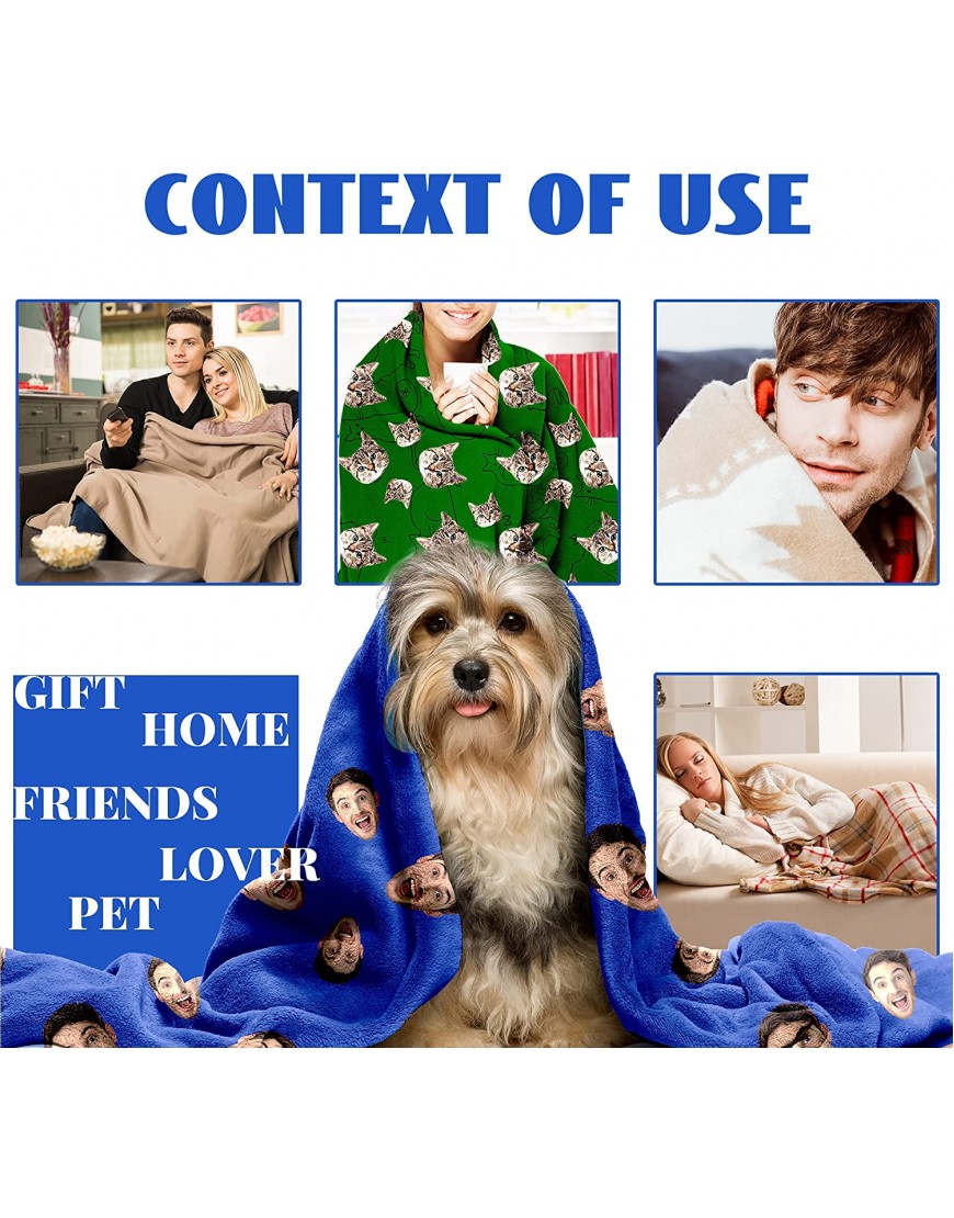 DIYKST Custom Photo Throw Blanket Customized Pictures Blanket for Dad and Kids Personalized Soft Fleece Blanket for Family Birthday Halloween Christmas Fathers Valentines Day Gift for Him Her