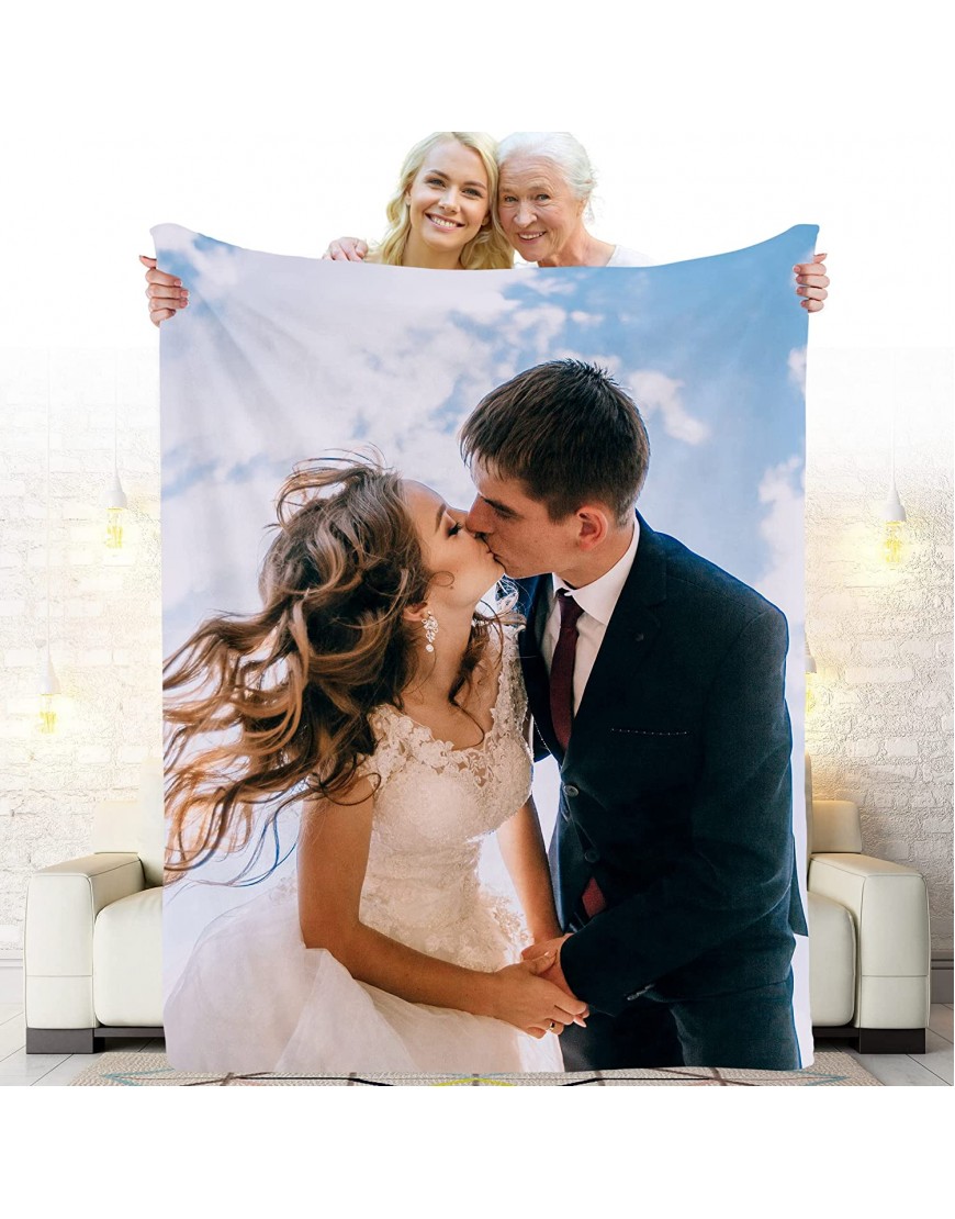 DIYKST Custom Photo Throw Blanket Customized Pictures Blanket for Dad and Kids Personalized Soft Fleece Blanket for Family Birthday Halloween Christmas Fathers Valentines Day Gift for Him Her