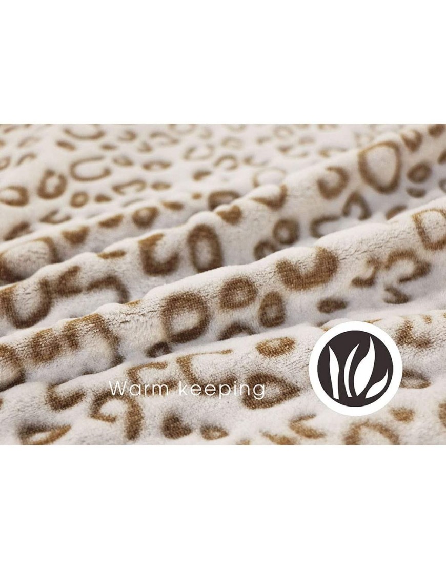 FY Fiber House Flannel Fleece Throw Blanket Lightweight Cozy Plush Microfiber Bedspreads for Adults,60 by 80-Inch,Brown Leopard