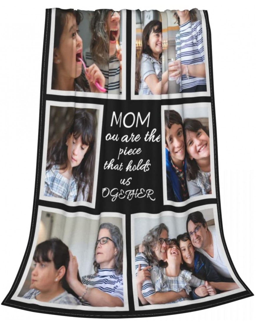 Gifts for Mom Custom Blankets with Photos Personalized Throw Blankets with Picture for Mother‘s Day Customized Blanket for Best Mom Ever Family Mother Women Souvenirs Birthday 6 Photo Collage