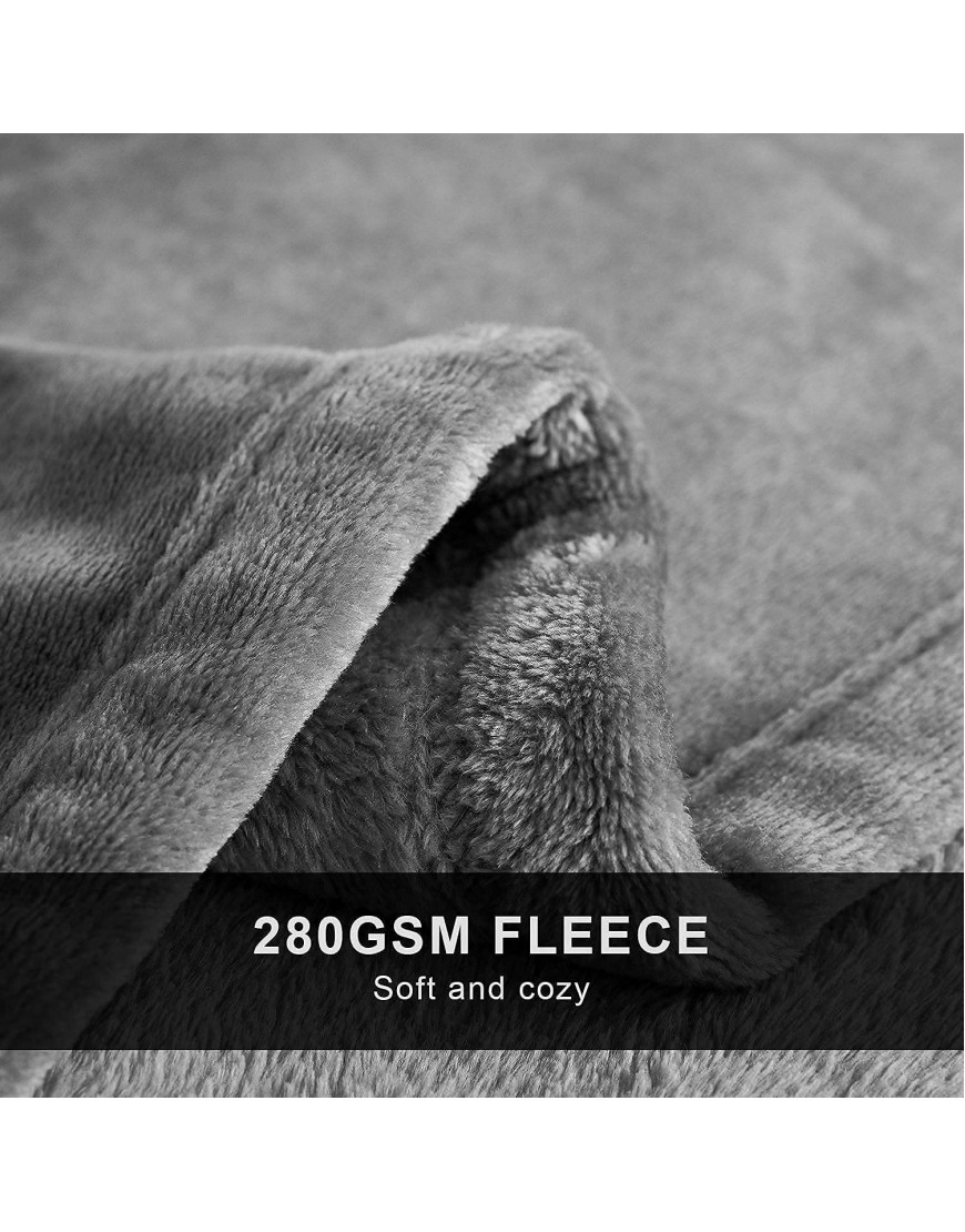 Hansleep Flannel Fleece Throw Blanket Throw Size Microfiber ,Gray Softest Super Soft Fluffy Bed Plush Blanket Throw Sofa Luxury Fuzzy Cozy Couch Blanket for All Seasons Grey Throw 50x65