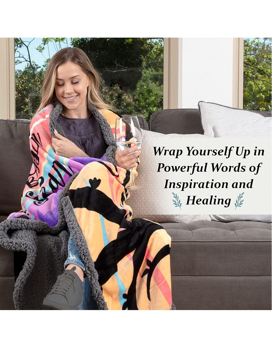 Inspirational Healing Blanket with Proverbs Scripture Get Well Soon Gifts for Women | Christian Gifts for Women | Religious Gifts for Women Colorful Lightweight Sympathy Blanket