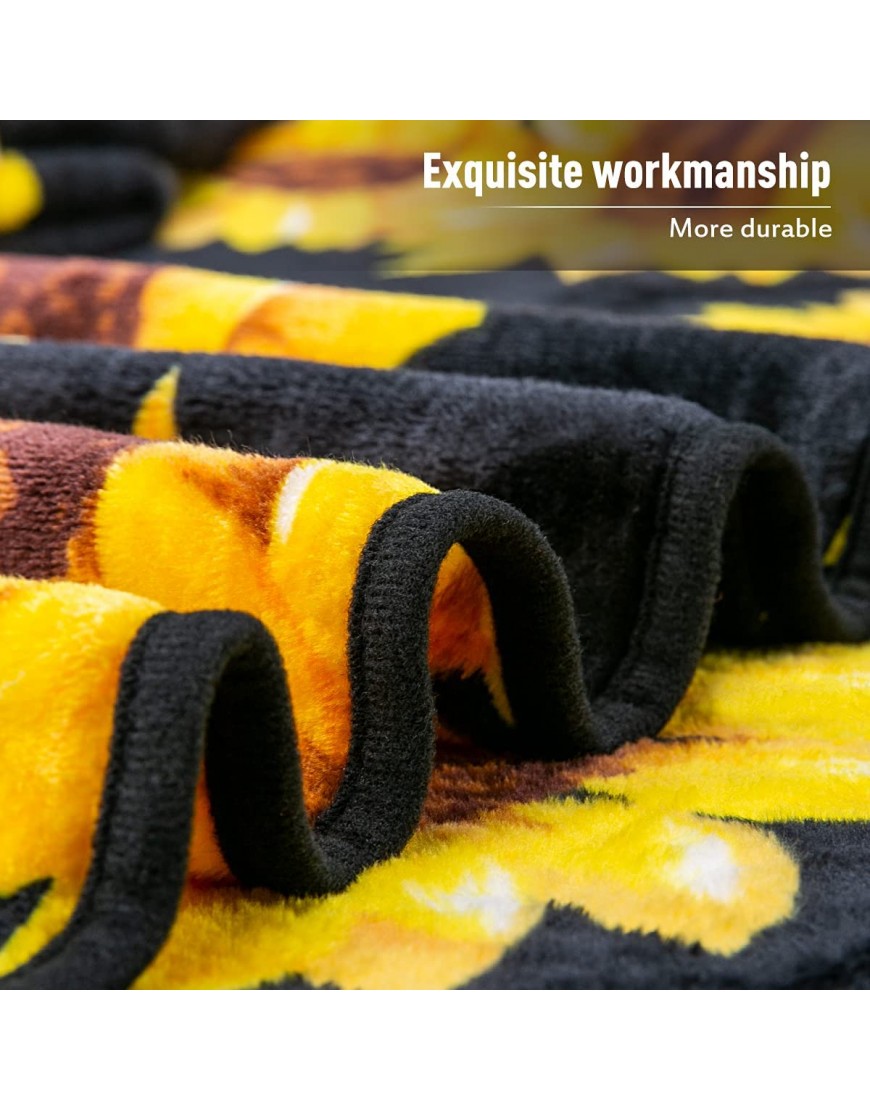 Jekeno Sunflower Blanket Double Sided Print Throw Blanket Soft Warm Lightweight for Adults Women Gift 50x60