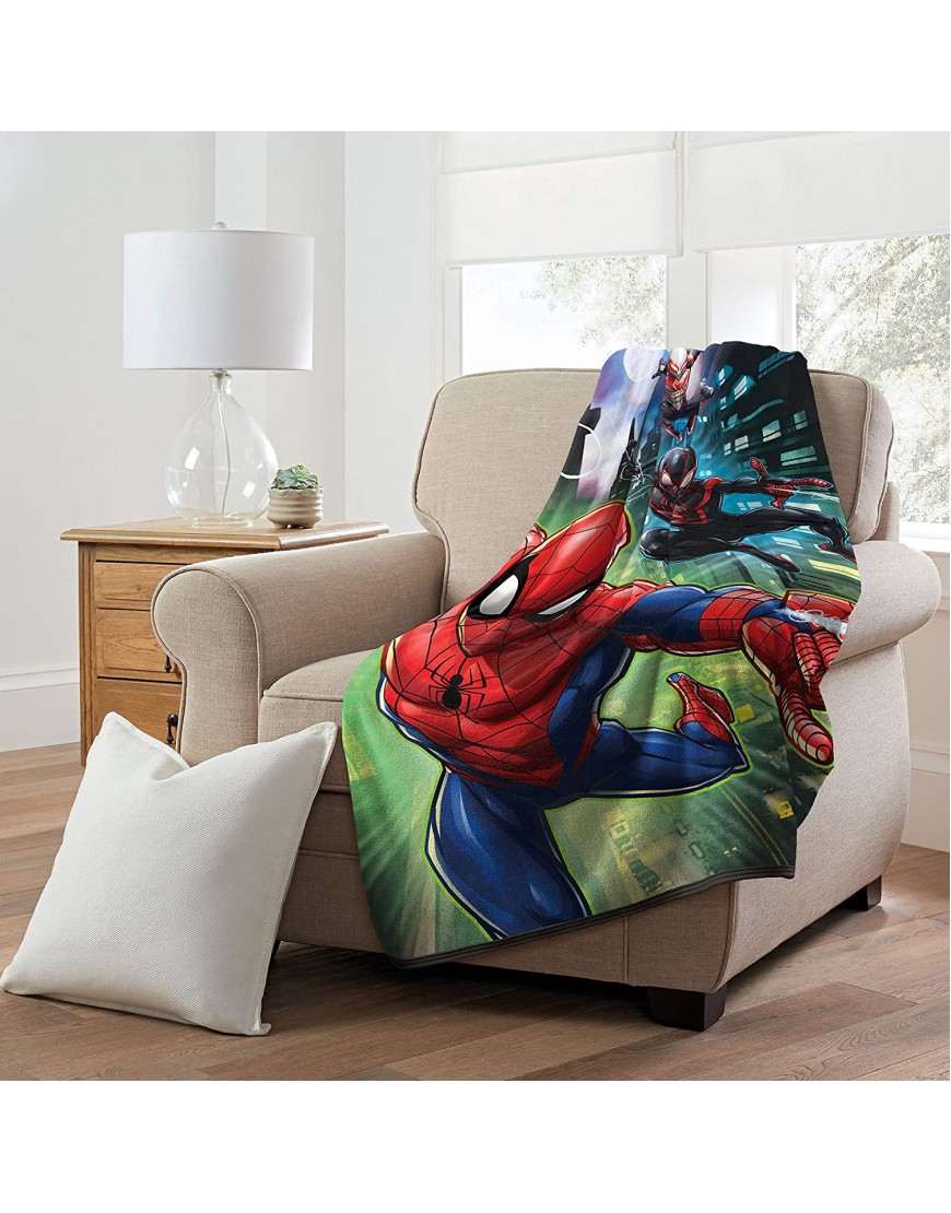 Marvel's Spider-Man Swing City Micro Raschel Throw Blanket 46 x 60 Multi Color