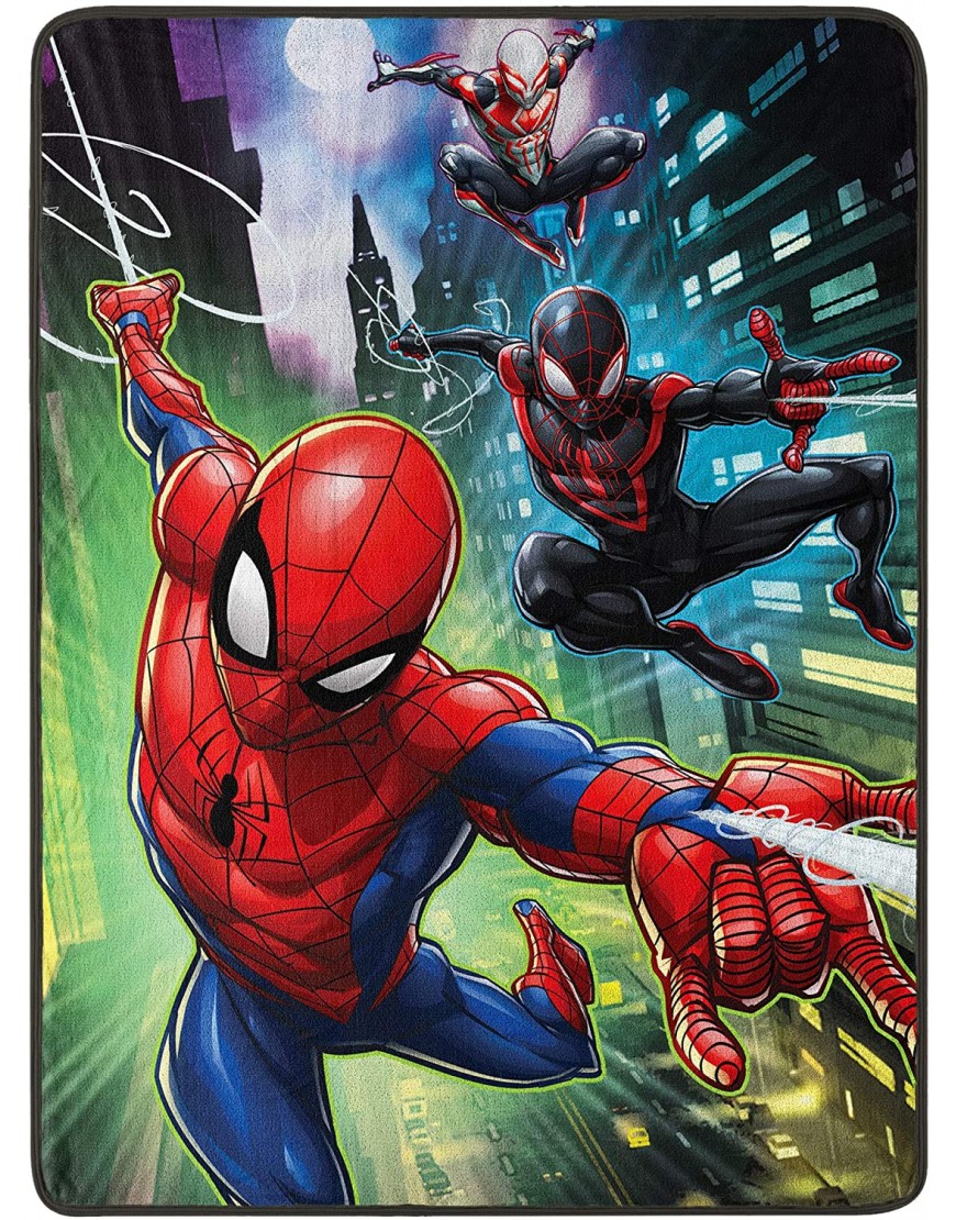 Marvel's Spider-Man Swing City Micro Raschel Throw Blanket 46 x 60 Multi Color