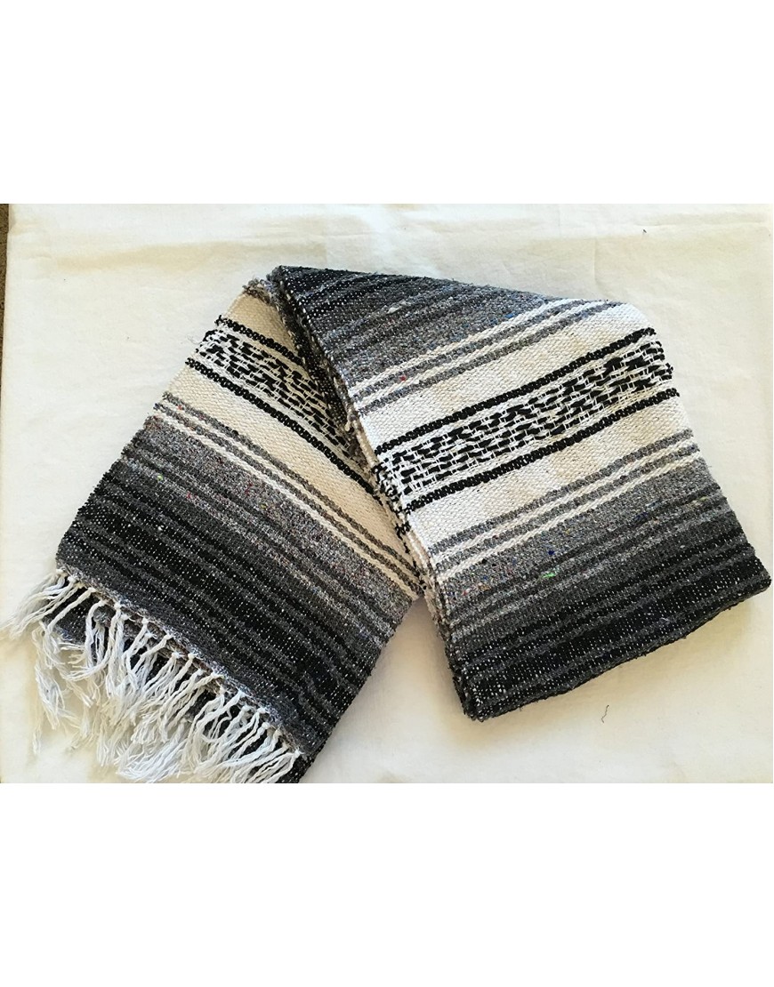 MEXIMART's Authentic Mexican Falsa Blanket Hand Woven Black